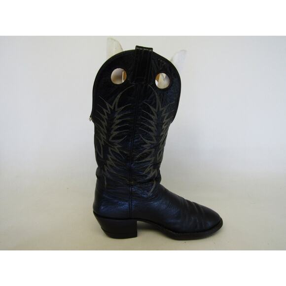 NOCONA Mens Size 7.5 D Black Leather Buckaroo Cowboy Western Boots main image 7